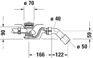 Слив-перелив для ванны Duravit 792208000001000 Хром